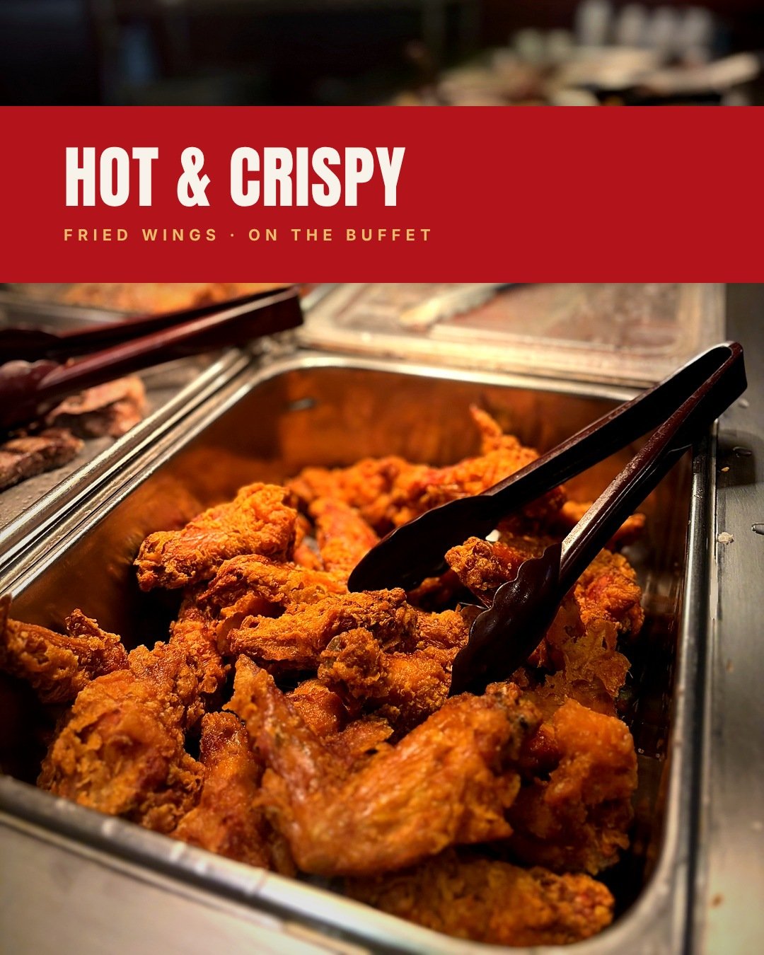 Our fried chicken wings on the buffet